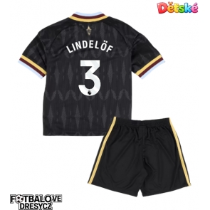 Aston Villa Victor Lindelof #3 Dětské Venkovní dres komplet 2026-27 Krátký Rukáv (+ trenýrky)